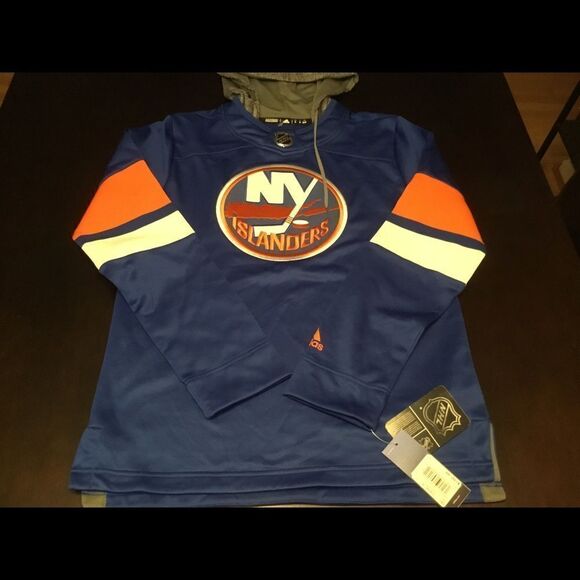 NY Islanders Adidas Jersey Pullover Hoodie - Picture 2 of 7